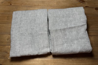 Pottery Barn Light Gray Belgian Flax Linen Waffle Euro  Shams Set Of 2-image