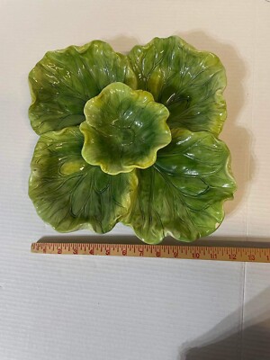 Vintage Kaldun & Bogle Hand-painted-Crafted Cabbage Chip Dip Relish-image