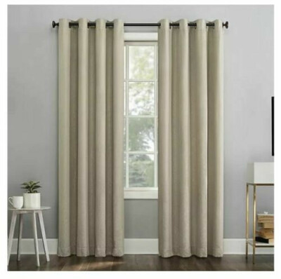 Sun Zero 2 Panels Peyton Distressed Chevron Thermal Extreme 100% Blackout Gromme-image