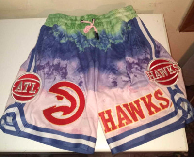 Mens Pro Standard  ATLANTA HAWKS Dip-Dye Shorts Size Large Patches-image
