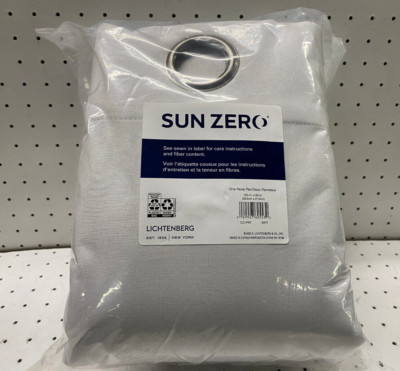 Sun Zero Grommet Top Lichtenberg White Curtains 100 in x 84 in 1 Pair-image