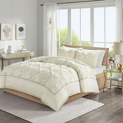 Madison Park Home Essence Piedmont 3 Piece Tufted Duvet Full/Queen Cover Set NWT-image