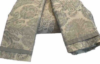 Pottery Barn Samantha Damask Sateen FULL QUEEN duvet cover GRAY w/2 Pillowcases-image