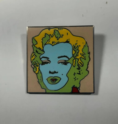 Vintage ACME Studio ANDY WARHOL “Marilyn Lime” Cloisonné Enamel Brooch-image