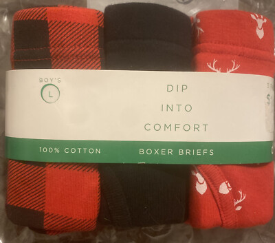 BOY’S DIP BOXER BRIEFS 3 PAIR LARGE NIP-image