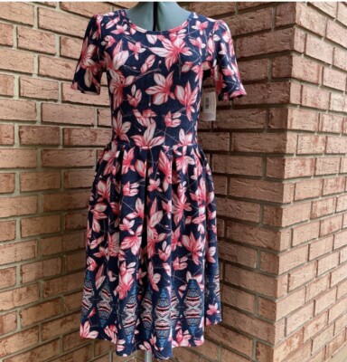 NEW LulaRoe Amelia swing dress • pockets• Dip•watercolor • HTF• Rare• Unicorn XL-image