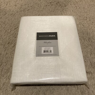 Madison Park Emilla Window Curtain 50X95 In White (New)-image