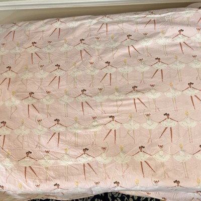 Pottery Barn Kids Pink Ballerina Ballet FULL QUEEN Duvet Cover + Sham Cotton 2PC-image