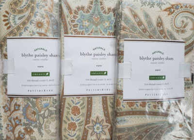 3 POTTERY BARN Blythe Paisley EURO Shams NEW ~ MULTI-image