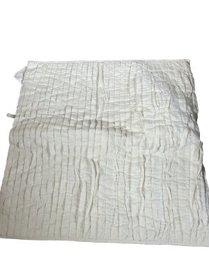 POTTERY BARN Farmhouse Camille Pillow Sham COTTON SHIRRED WHITE Euro 27”-image