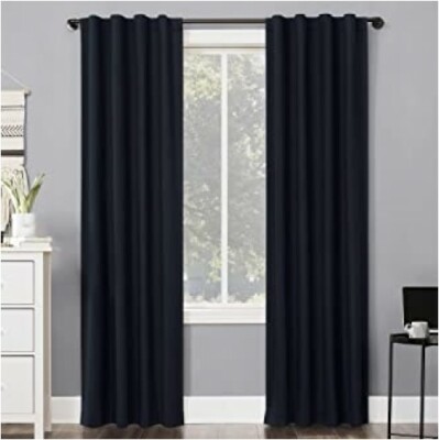 CYRUS THERMAL TOTAL BLACKOUT BACK TAB CURTAIN PANEL NAVY Sun Zero 84