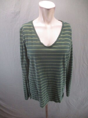 DIP Size XL Womens Striped 100% Organic Cotton V-Neck Lightweight Sweater 140-image