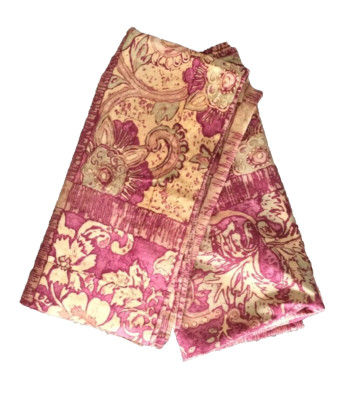 2 Pottery Barn Bed & Bath Purple Yellow Green Batik Cotton Euro Pillow Shams-image