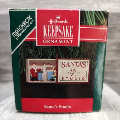 Hallmark Keepsake Ornament Santa's Studio Matchbox Memories Opens 1991-image