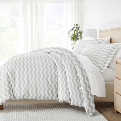 ienjoy Home Ultra Soft Arrow Patterned 3 Piece Duvet Cover Set, Twin, Gray-image