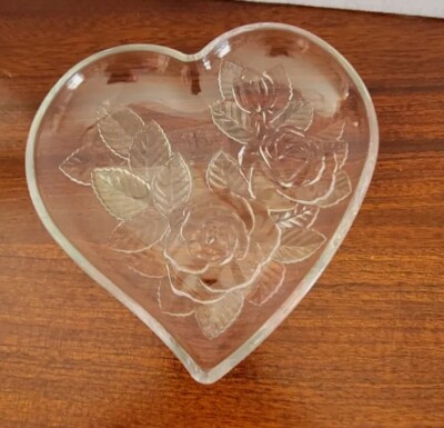 Vintage Studio Nova Crystal Heart Shaped Candy Dish.-image