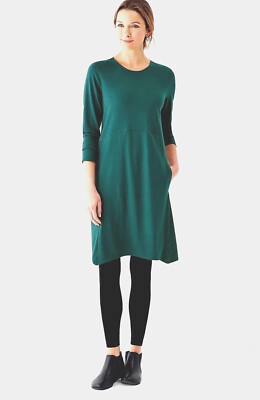 J. Jill ~ L ~ NEW Great Harbor Pure Jill Dipped-Hem Swing Dress ~ NWT-image