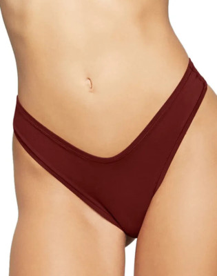 NWOT SKIMS Stretch Cotton Dipped Thong Sangria Women's Size Large-image