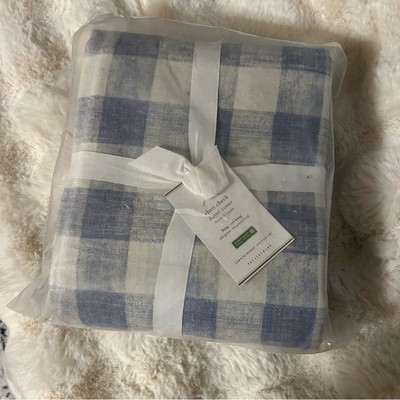 Pottery Barn Rhett Check Organic Percale Set King Duvet Cover Buffalo Plaid NEW-image