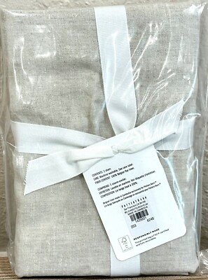 Pottery Barn European Flax Linen Cotton Standard Pillow Sham Oatmeal NWT-image