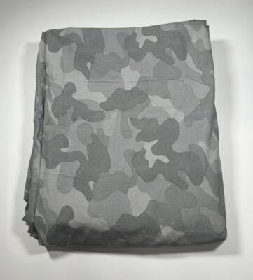 Pottery Barn Teen Gray Canvas Camo Camouflage Twin Kids Duvet Cover-image