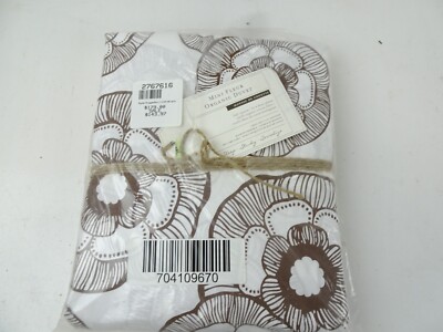 Pottery Barn Dorm Duvet Cover Mini Fleur Organic Coffee Brown  Full/ Queen F/Q-image