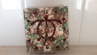 Banana Patch Studio Ceramic Clock Kauai Hawaiian Hand Painted Turtle NOT Tested-image