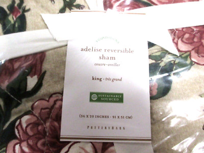 Pottery Barn Set of 2 Adelise Reversible Shams Floral King 36x20