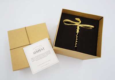 Rare Pottery Barn Limited Edition Gold Serpent Ouvre-Bouteille Corkscrew NIOB-image