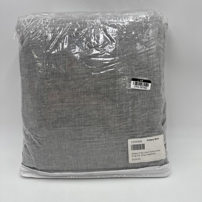Pottery Barn Belgian Flax Linen Duvet Cover KING Cal /KING Flagstone Gray -R3D1A-image