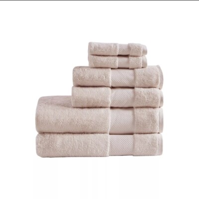 Madison Park Signature Turkish Cotton 6pc Blush Bath Towel Set Oversized Pink-image