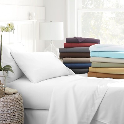 Kaycie Gray Ultra Soft Premium 4 Piece Bed Sheet Set Twin White-image