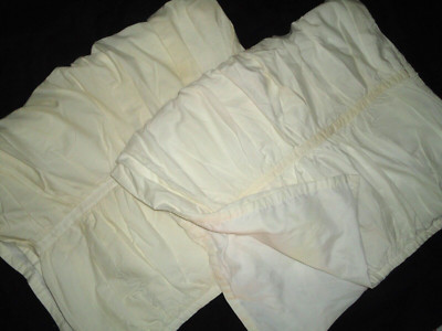 MADISON PARK RUCHED CREAM COUNTRY COTTAGE (2) KING PILLOW SHAMS 20 X 36-image