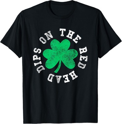 Retro Vintage St Patricks Day Dips On The Red Head Shamrock T-Shirt-image