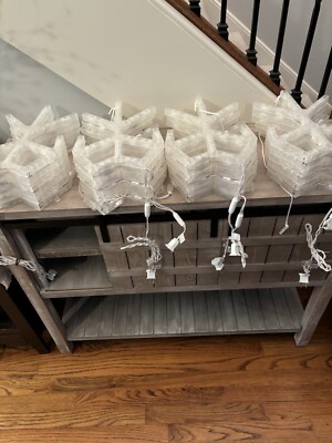 Pottery Barn White LED Folding Snowflake - set of 4 - NWOT-image