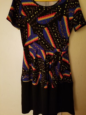 Lularoe Amelia large dipped black galaxy NWOT-image