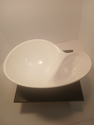 Crate and Barrel WOVO Large White Melamine Plastic Divided Dip Bowl -image