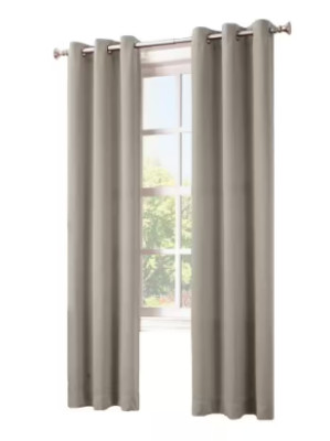 Sun Zero Stone Woven Thermal Blackout Window Curtain - 40 in. W x 95 in. L-image
