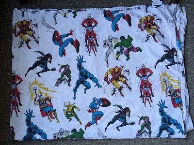 Pottery Barn Kids Marvel Comics Superheroes Captain America TWIN FLAT SHEET-image