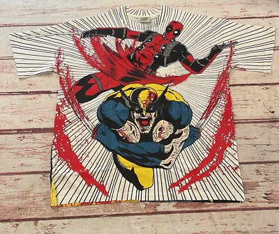 Chronic Images AOP T Shirt Deadpool vs Wolverine 2023 Comic Sold Out! Size XL-image