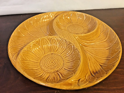 Double Chip & Dip Large Platter Bowl, USA Calif Pottery, R 130, Relish, Vintage-image