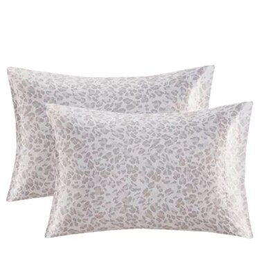 Madison Park EssentialsSatin Pillowcase Pair, Standard Taupe Leopard-image