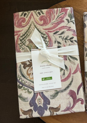 Pottery Barn Ivana Print euro Sham Linen Cotton (one Euro Sham) new-image