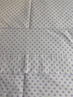 Pottery Barn Kids Organic 100% Cotton White / Lavender Polka Dot Twin Flat Sheet-image