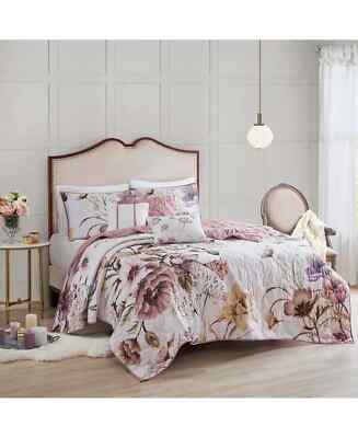 Madison Park Cassandra Floral Reversible Cotton 6-Pc. Coverlet Set KING CAL KING-image