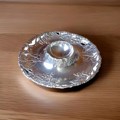Chip & Dip Tray Grape Pattern Arthur Court 2001 Aluminum-image