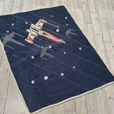 Pottery Barn Kids Star Wars X-Wing Quilted Pillow Sham Case Cover ~25”x20”-image