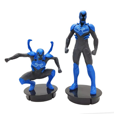 Lot of 2 DC Comic Super Hero 2023 Blue Beetle MINI Figure Statue Topper Toy-image