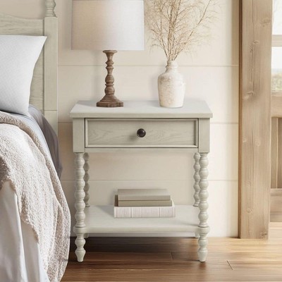 MADISON PARK Signature Beckett Antique Cream 1 Drawer Nightstand-image