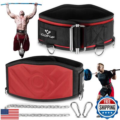 3-in-1 Weighted Pull Up Belt, Weight Lifting Dip Belt with 40.6 IN Chain and -image